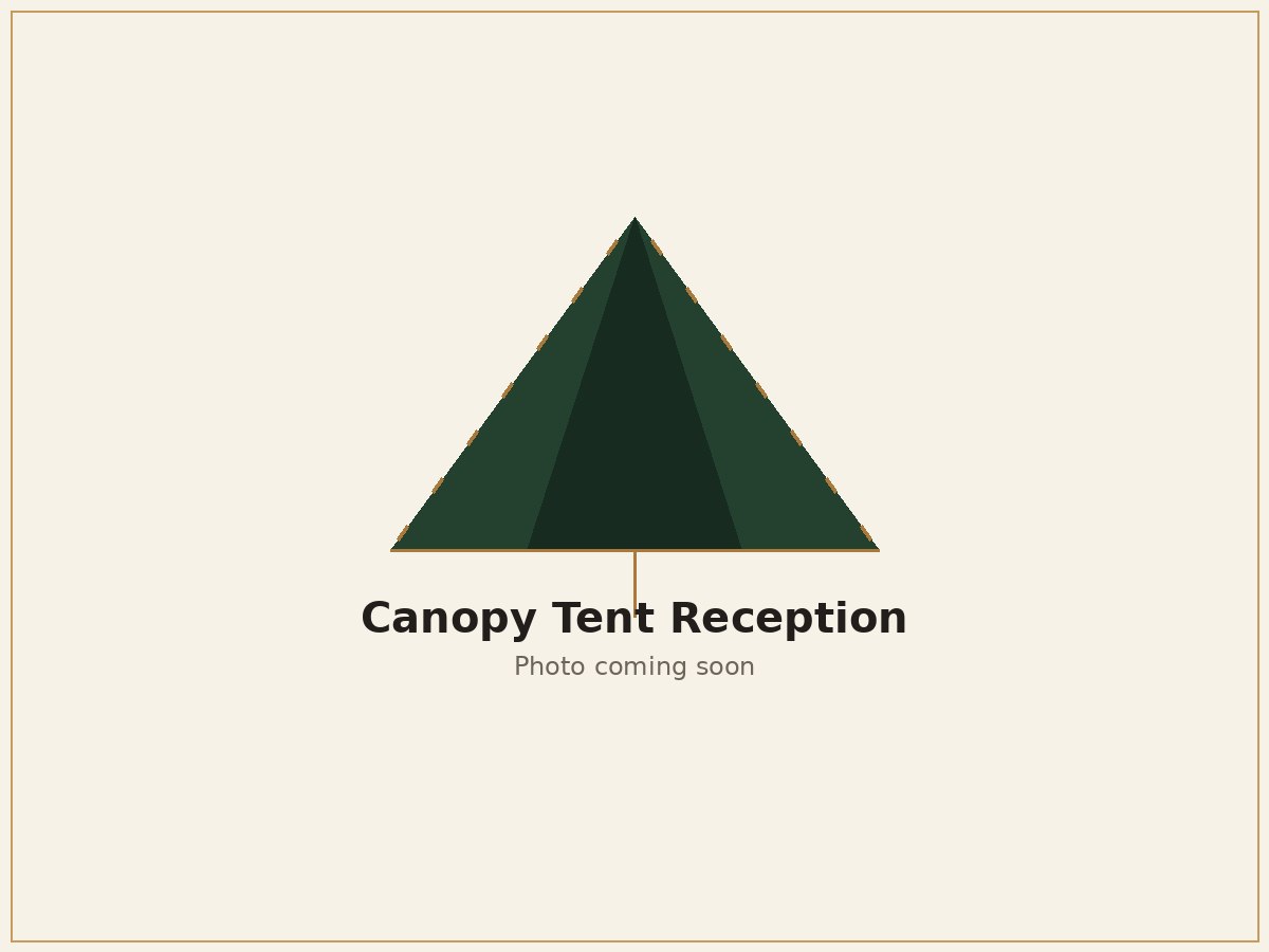 Canopy tent wedding rental set up for an outdoor reception in Oklahoma City